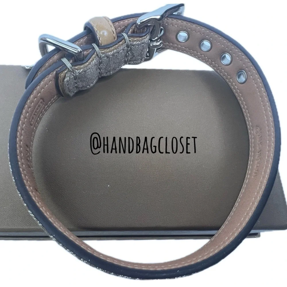 Coach Signature Light Brown Tan Leather Vintage Size S  Small 11-13” Dog Collar